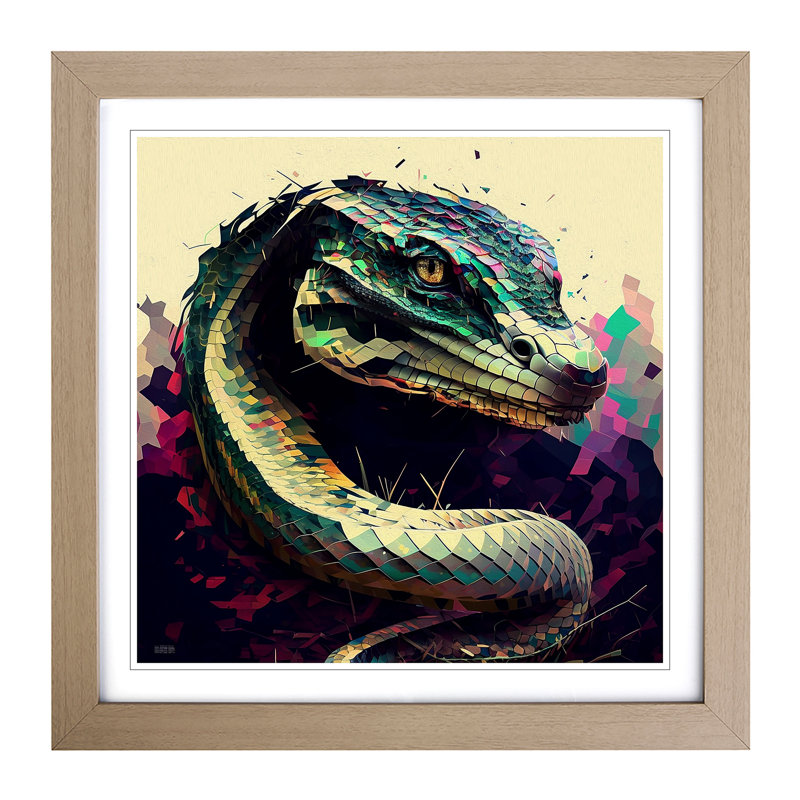 Snake - Framed Print, Oak