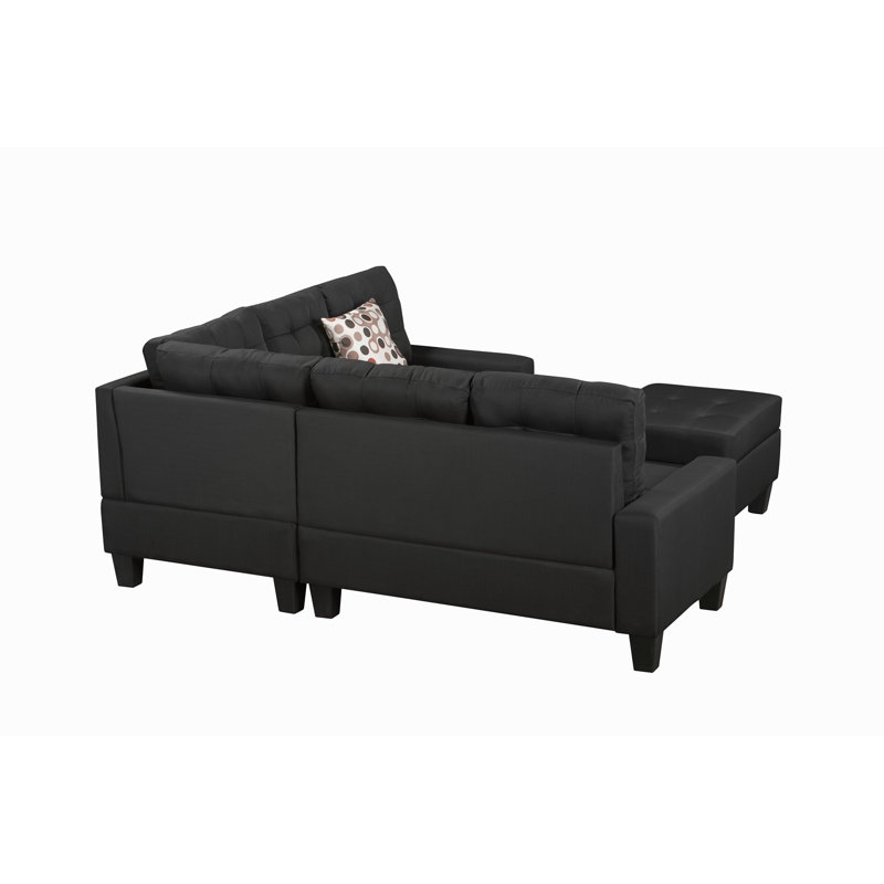 Canapé modulaire 6 pièces rembourré, Noir