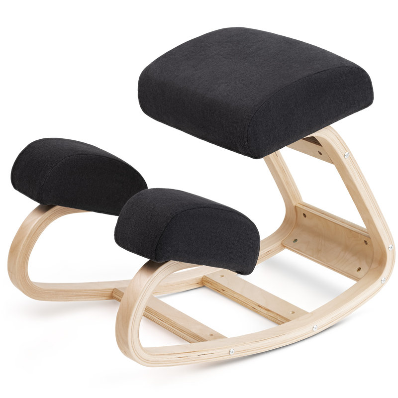 ErgoFlex Black Kneeling Office Chair with Durable Cushion Support