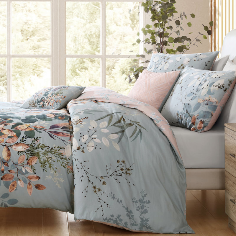 Ensemble d'édredon réversible 5 pièces Bebejan, Édredon grand, 2 taies décoratives et 2 coussins