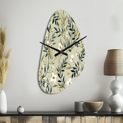 Zen Foliage - Fall Shape Large Green Wall Clock Sculpture