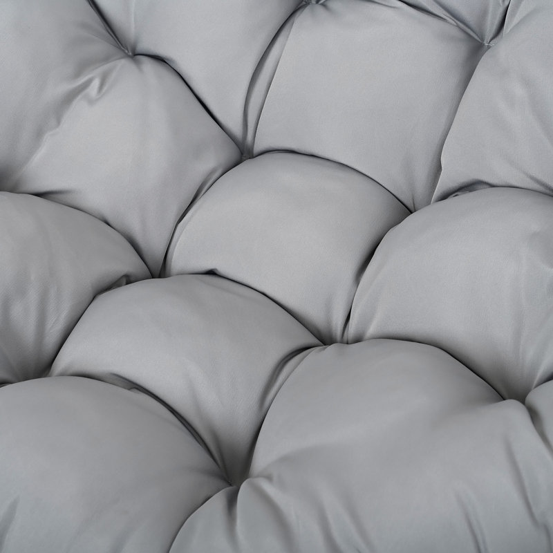 Fauteuil à œufs pliant pour une personne avec support, Brun + gris