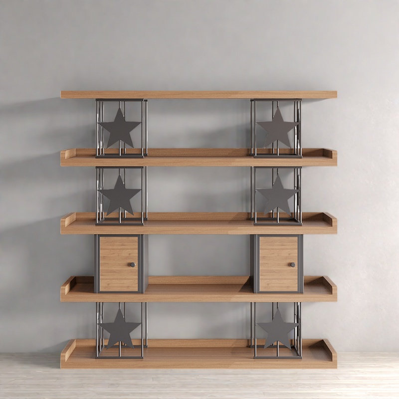 Useful and good-looking bookcase, Dark Brown/Black, (5 Shelves) 57"H x 55.1"W x 13.7"D