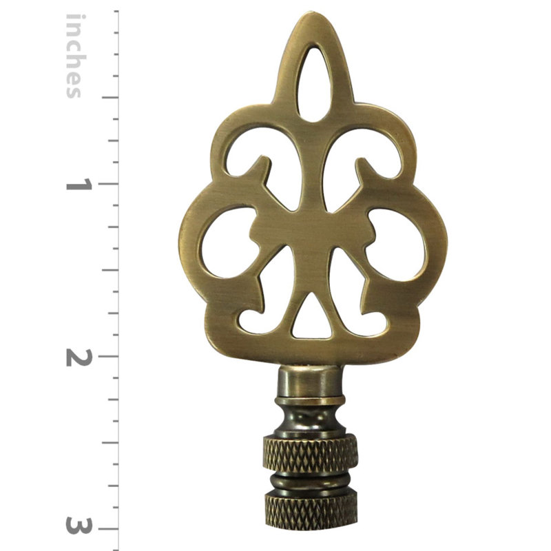 Faîteau de lampe à motif ouvert en filigrane, Laiton antique