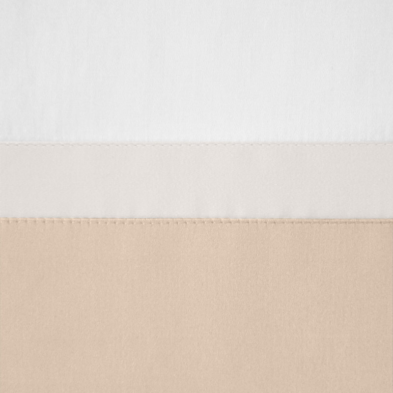 Borders Duvet Cover, Full, White/Oyster/Sable