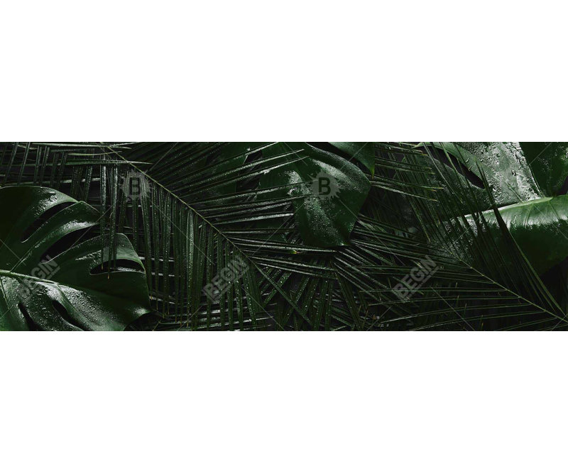Toile jungle tropicale | Décoration murale feuilles exotiques vertes, H 49,25 po x l 17,25 po