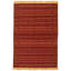 Tapis rouge foncé / orange en laine fabriqué à la main Kilim