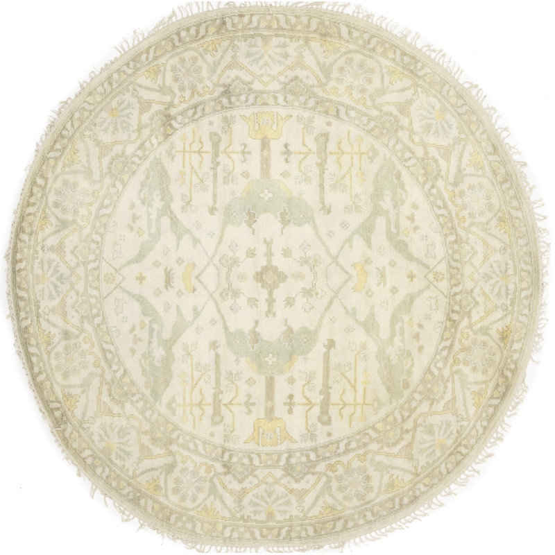 Tapis oriental rond Oushak Chobi Mute