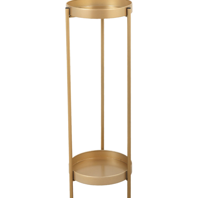 Support pour plante moderne en métal 2, couleur dorée, pliable pour une utilisation dans l'espace, support intérieur / extérieur en métal, efficacité,