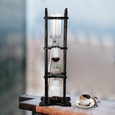 Ice Drip Coffee Maker, 2L Large Capacity Cold Brew Coffee Tower with Adjustable Valve 