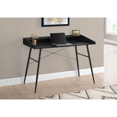 Bureau d'ordinateur, bureau personnel, ordinateur portable, tablettes de rangement, L 48 po, travail, stratifié, métal, contemporain, moderne