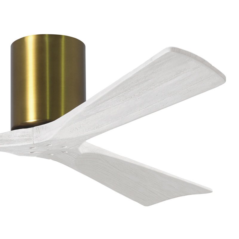 Ventilateur de plafond à 3 pales Olivier, Laiton brossé, Blanc mat, 52"