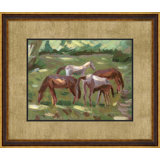 Grazing Ponies Print