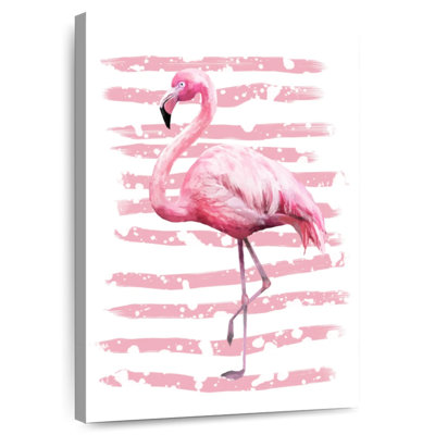 Flamant rose rayé
