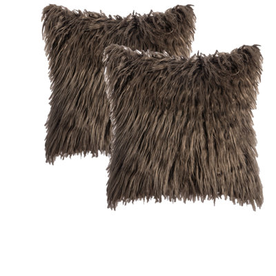 Housse de coussin carré en fausse fourrure seulement