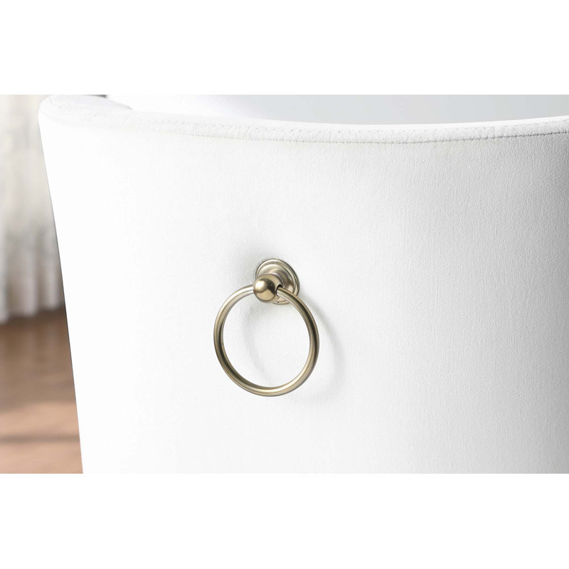 Chaise d'appoint rembourrée en velours, chaises de salle à manger, Blanc