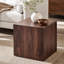 Table basse 16 po x 16 po x 16 po en panneau de fibres à densité moyenne en bois de noyer au design luxueux, décoration parfaite pour le salon.