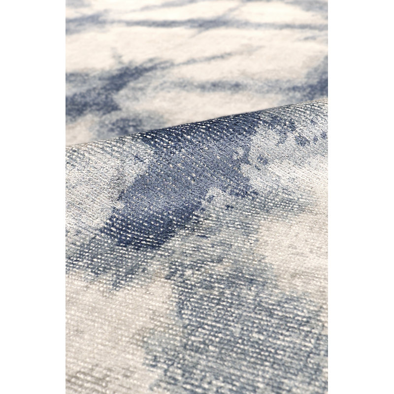 Shibori Viscose Geometric Indoor Rug, Rectangle 10' x 14'