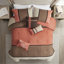 Ensemble d'édredon 7 pièces en faux suède Coral Queen-119744501