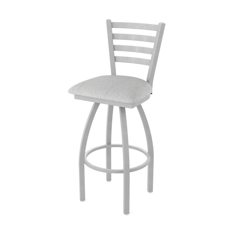 Jackie Swivel Stool, Anodized Nickel, Extra Tall (36" Seat Height), Fabric-Graph Alpine