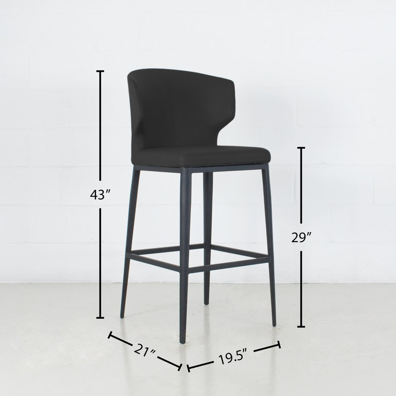 Tabouret de bar et de comptoir Aislinn, Noir, Tabouret de bar (siège d'une hauteur de 29 po)
