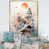 Toile avec cadre flottant or