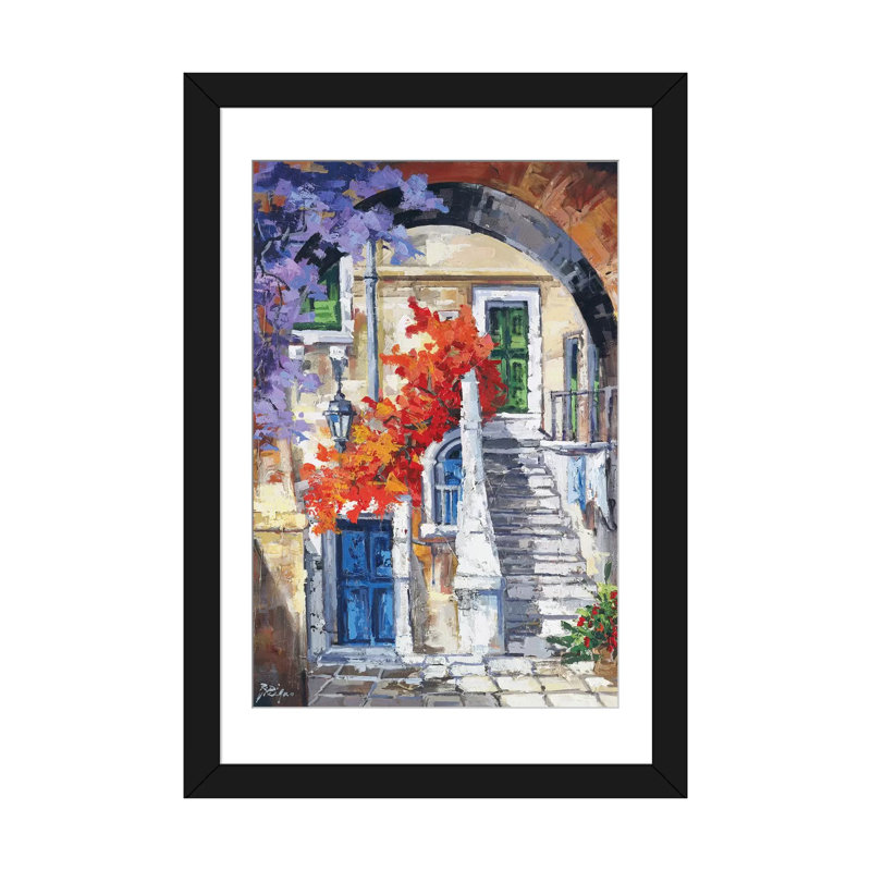 «Nelle Vie», reproduction sur toile, Papier d'art encadré noir, Blanc, H 32 po x l 24 po x P 1 po