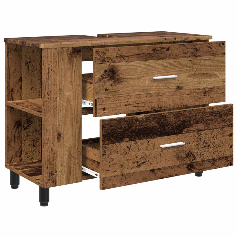 80cm Bathroom Vanity Base Only, Old Wood