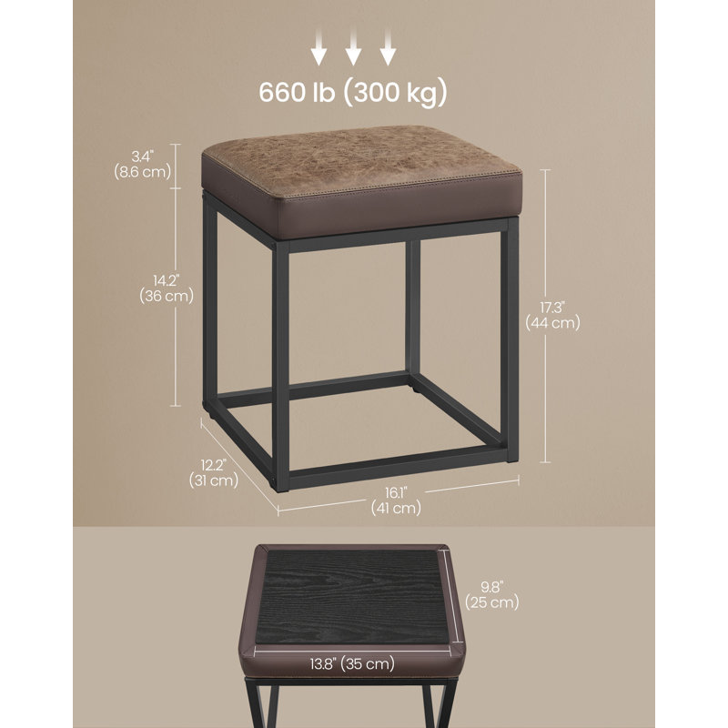 Ottoman Footstool, Walnut Brown