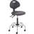 Backed Adjustable Height Ergonomic Industrial Stool with Footring Pedestal Base