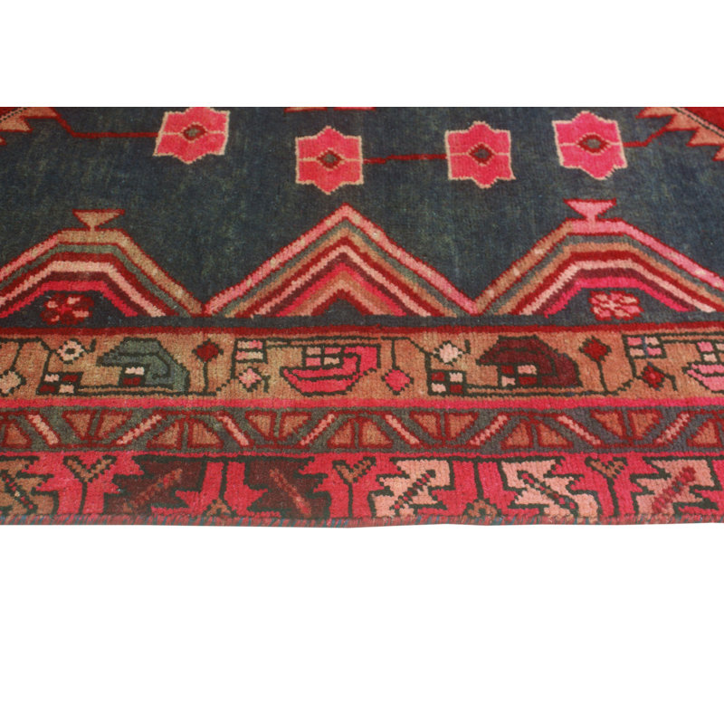 One-of-a-Kind 3'4 X 10'8 1980s Runner Wool Area Rug in
