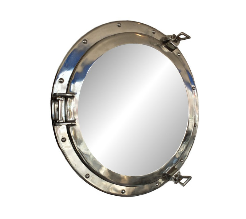 Miroir d'appoint Ship, Chrome, H 20 po x l 20 po