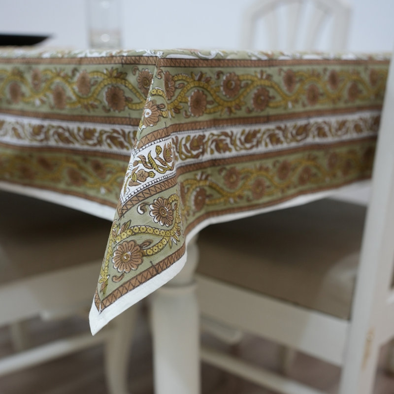 Housse de table Earth Tones - Une touche de grâce naturelle pour votre table, Gopi, brun, L 72 po x L 160 po