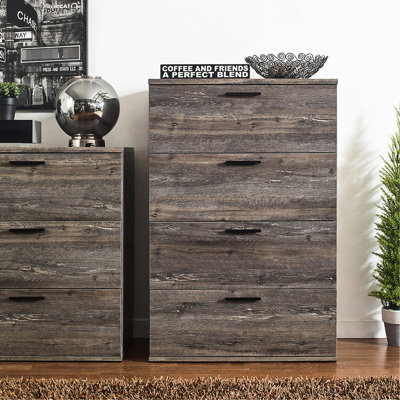 Commode 2X plus épaisse - quatre lits jumbo rustiques gris alliant fonctionnalité et esthétique