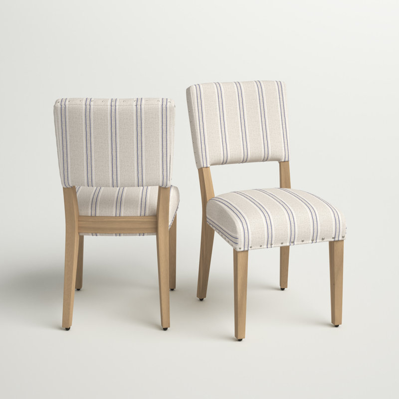 Chaise rembourrée Fyllen, Blanc / bleu