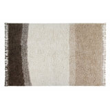 Free Your Soul Hand Woven Shag Cotton and Wool Striped Area Rug