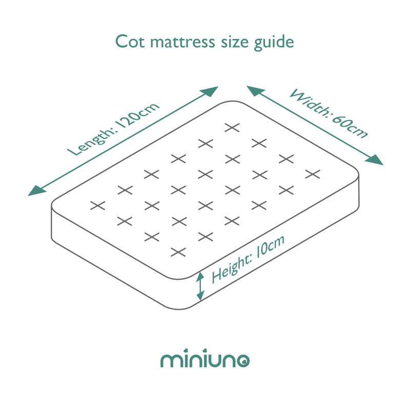 miniuno Hypoallergenic Pocket Spring Standard Cot Mattress 120 x 60cm