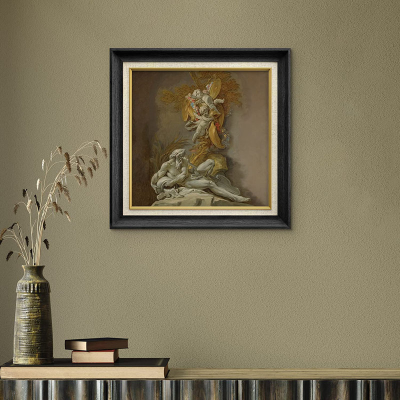 Fontaine de Vénus - peinture sur toile encadrée, Noir