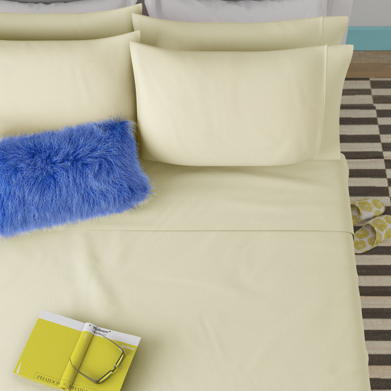 Wayfair Basics® 1800 Series Soft Microfiber Sheet Set, Queen Sheet Set with 4 Pillowcases, White