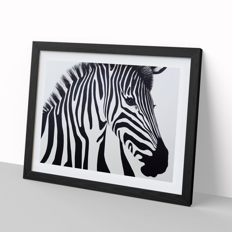 Zebra Portrait Vol.1 - Framed Print, Black, 46cm H x 64cm W x 2cm D