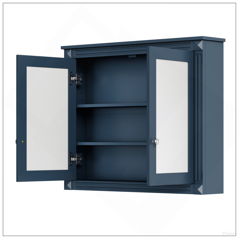 Armoire à pharmacie de 36 po x 28 po, armoire de rangement murale pour salle de bain, armoire de salle de bain moderne avec 2 miroirs, armoire à pharmacie, armoire à miroir avec 2 tablettes réglables