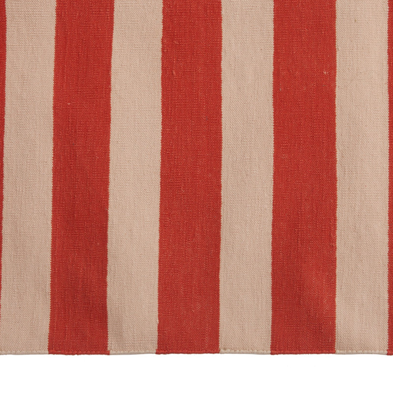 Red Flatweave Cotton Rug - 8'1"" x 11'1""