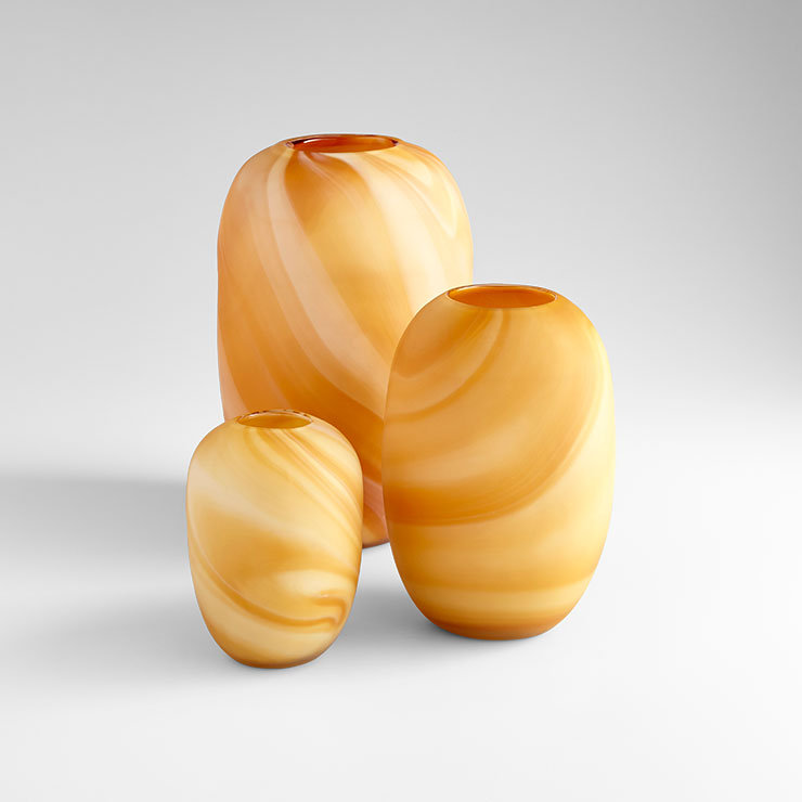 Vase de table Caramel, H 15,5 po x l 9,5 po x P 9,5 po