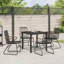 5 Piece Garden Dining Set Black PVC-522716891