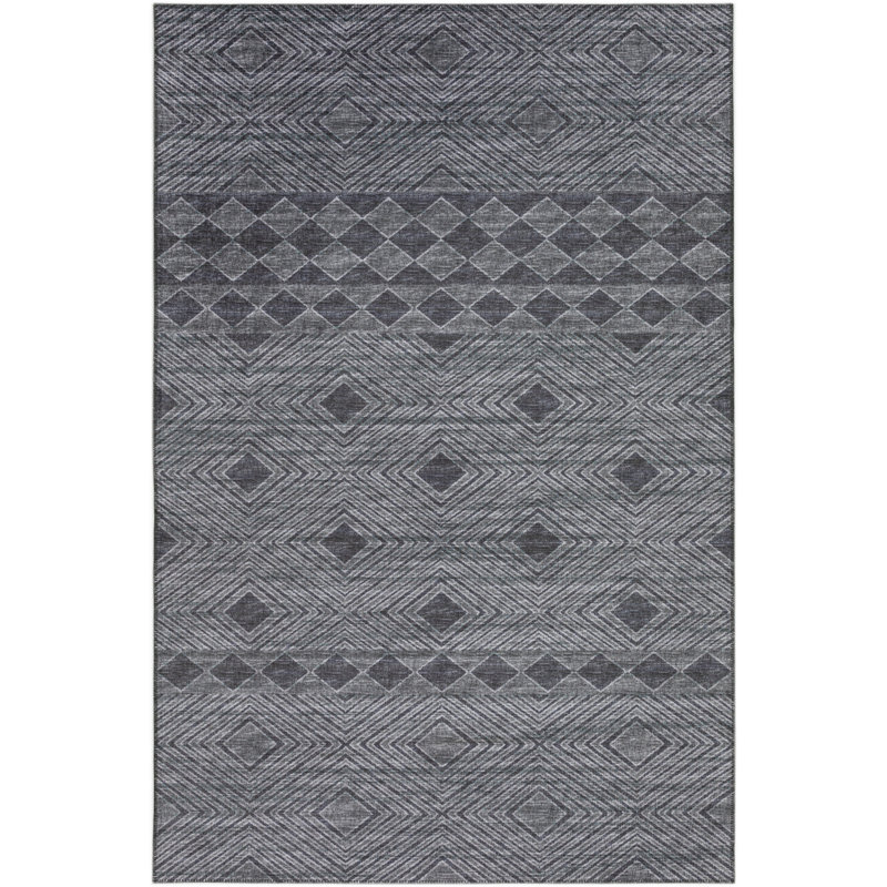 Tapis noir / gris Anchelin, Rectangle 5 pi x 7 pi 6 po
