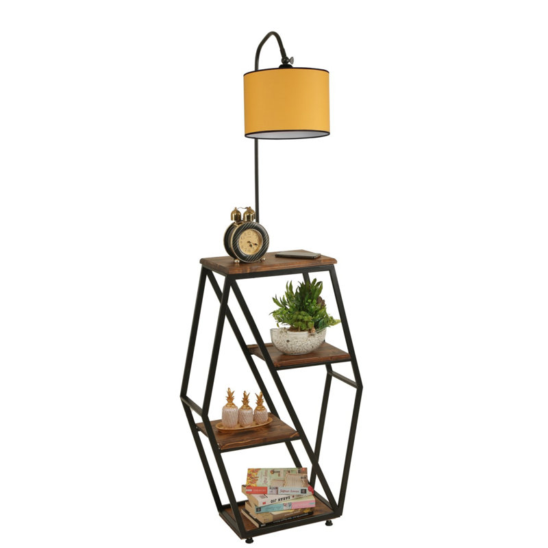 Lampe de lecture sur pied 65 po Lowville, Jaune, Brun