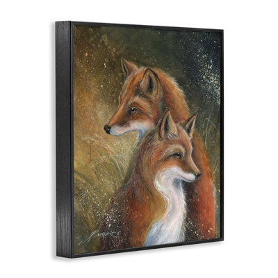 Fox Pair Portrait Framed Giclee, design by Jody Bergsma