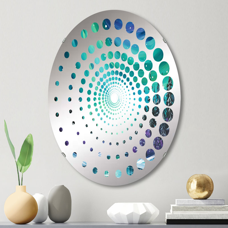 Miroir décoratif vert à motif de spirales d'hiver Northern Lights I - MIR117150-Ovale, L 20 po x H 30 po