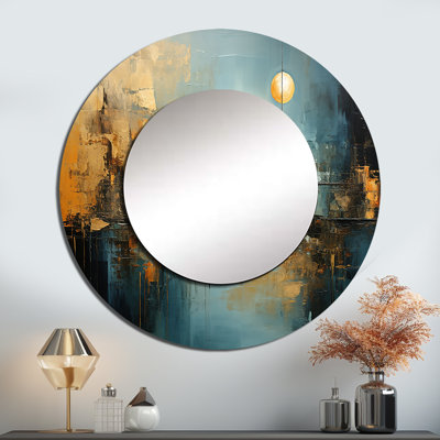 Teal Orange Bold Energy I - Dams Unique Mirror, Modern Large