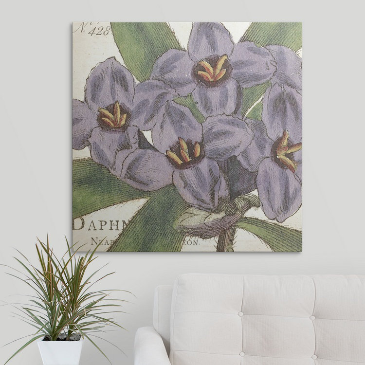 « purple floral », impression, H 35 po x l 35 po x P 1,5 po, Toile